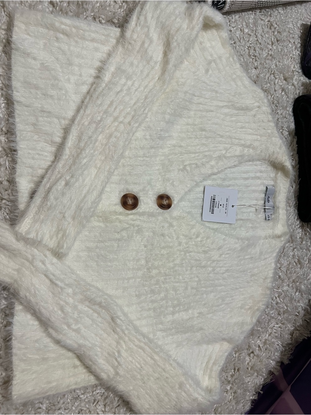 Adika Cream V-Neck Button-Front Women's Sweater